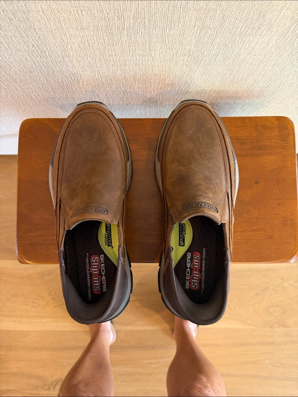 Skechers Men's Brown Slip-On Casual Relaxed fit Loafers